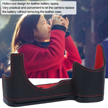 

Leather Camera Half Bottom Case for A7 A7M3 A7RM3 A9 Quick Release Plate Base Hand Grip