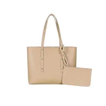 

Hot Sale Handbags Multi-function Portable 2pcs/set Women Leather Handbag Clutch Solid Totes Fashion Casual Shoulder Bag