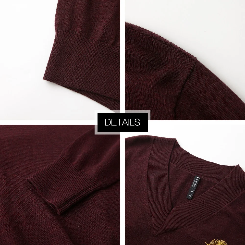 Metersbonwe New Brand Basic Sweater Men Autumn Fashion Long Sleeve V-Neck Knitted Men Cotton Sweater High Quality Clothes