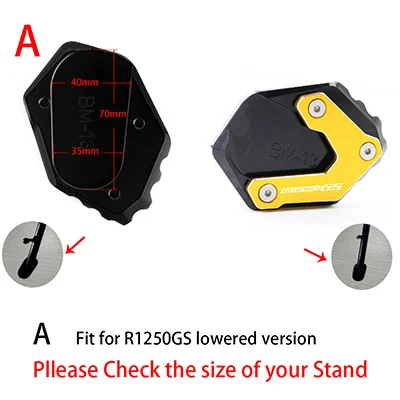 Для BMW R 1250 GS R1250GS мотоциклетная подножка сбоку удлинитель опорная пластина для подножки увеличенная накладка - Цвет: A gold