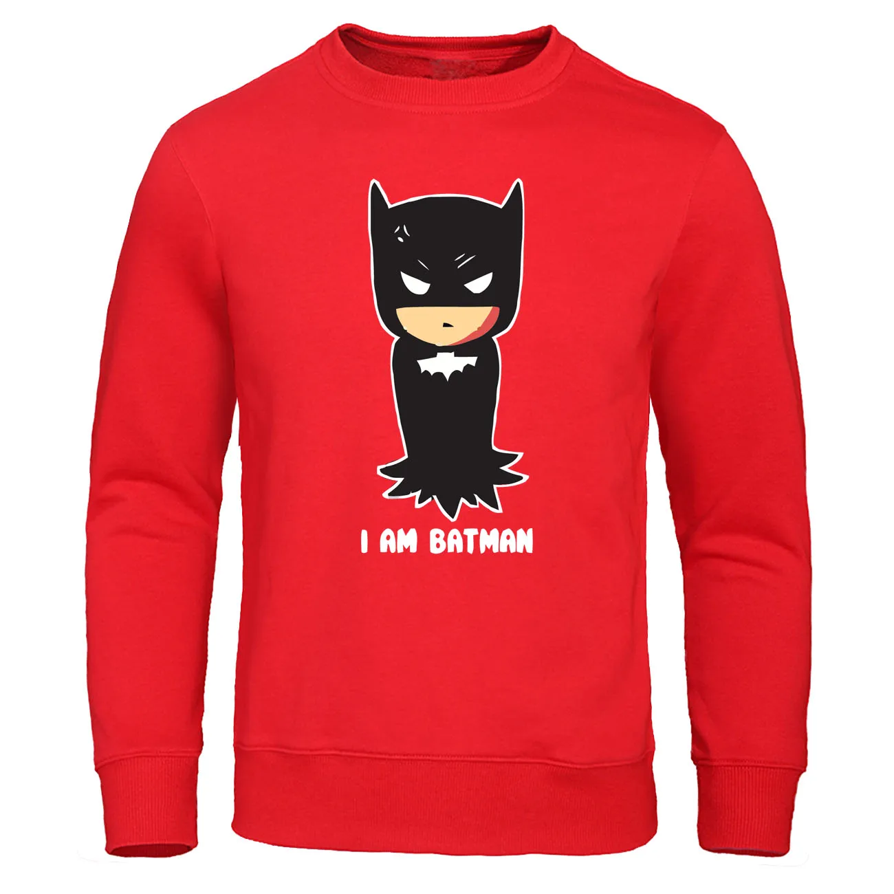 Толстовка с принтом «Я Бэтмен», толстовки с принтом Брюса Уэйна, толстовки с капюшоном, мужская толстовка с круглым вырезом супергероя, Осенний пуловер Темного рыцаря - Цвет: red 6