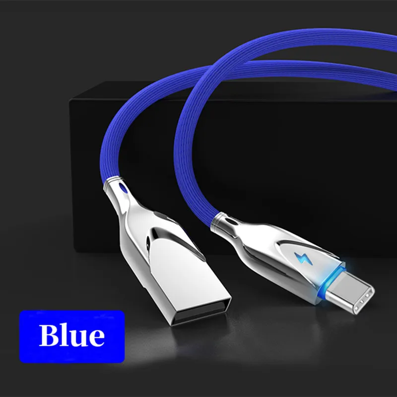1 м, 2 м, светодиодный индикатор, цинковый сплав, usb type-C, зарядный провод для мобильного телефона, быстрая зарядка, линия передачи данных для samsung A40s A50, кабель