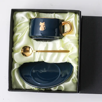 

Nordic Fashion Creative Funny Cup and Saucer Reusable Eco Friendly Coffee Mug Design Taza Ceramica Tea Cup Set Porcelain Ec50bd