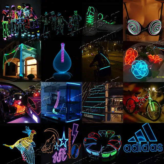 2m 3m 5m Flexible Neon Light Glow El Wire Rope Tube Cable Strip