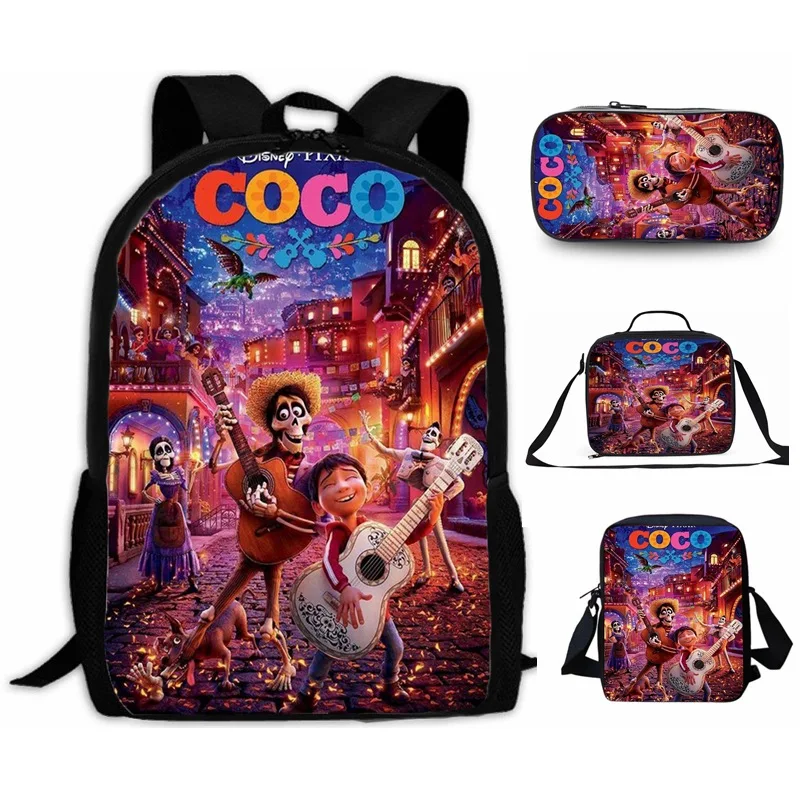 

Coco 17-Inch 4 Pieces in a Set Schoolbag for Elementary School Students Pencil Case Satchel Bag Lunch Bag Cartoon Children Backp