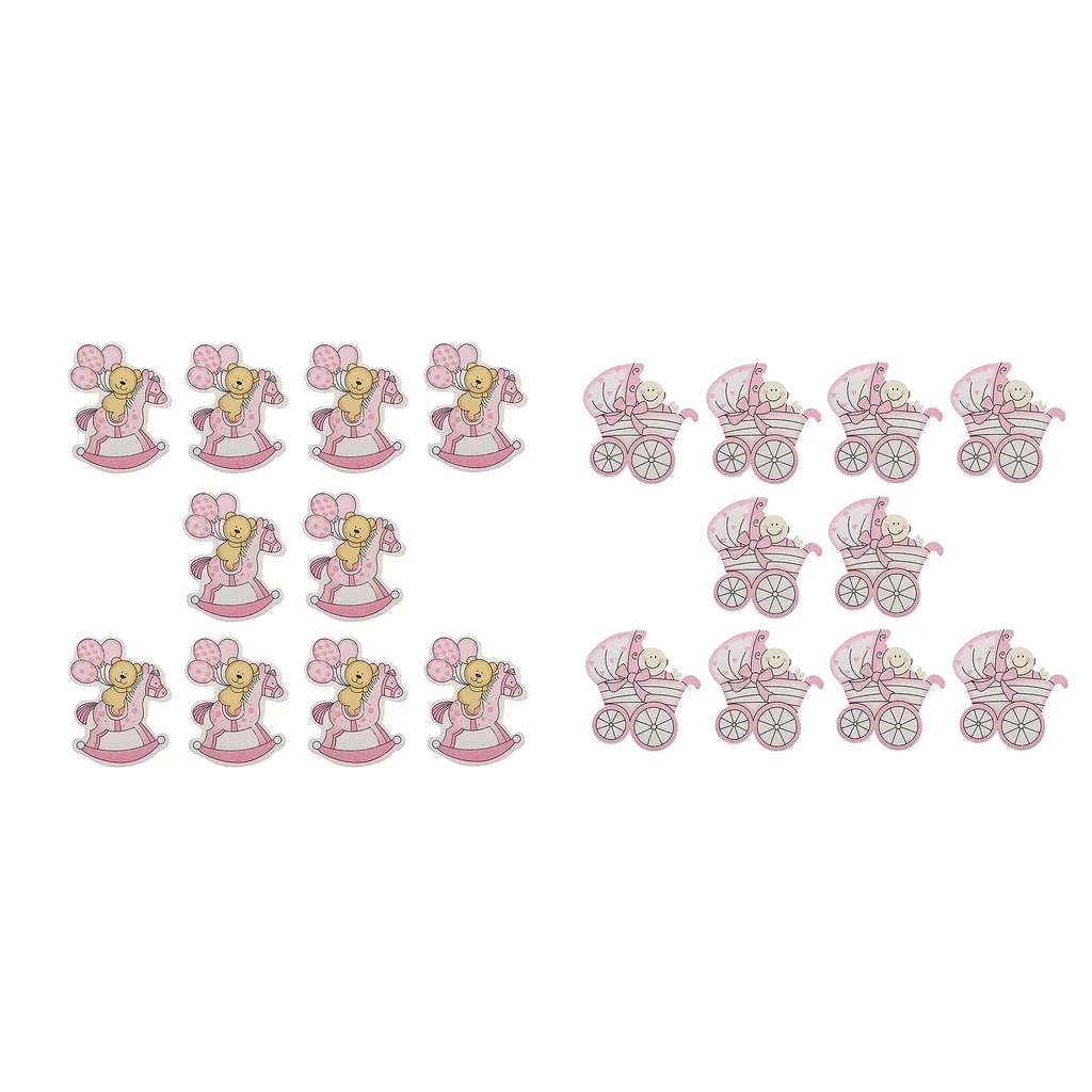 20pcs Infant Birthday Decoration Wooden Baby Embellishments Card making Scrapbooking Baby Shower Decor Craft