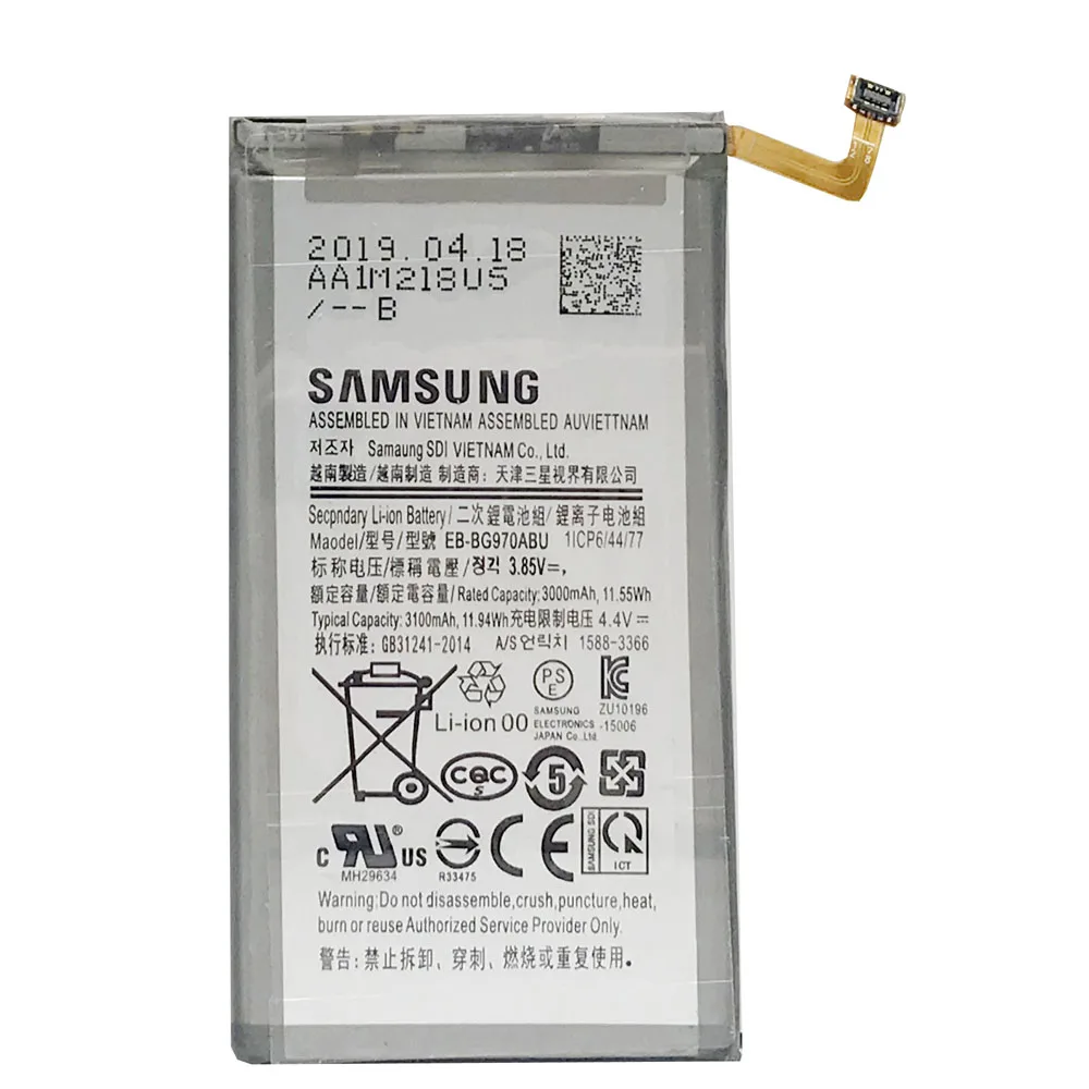 Оригинальная батарея SAMSUNG S10e МОДЕЛЬ 3100 мАч для Samsung Galaxy S10 E G9700|Аккумуляторы