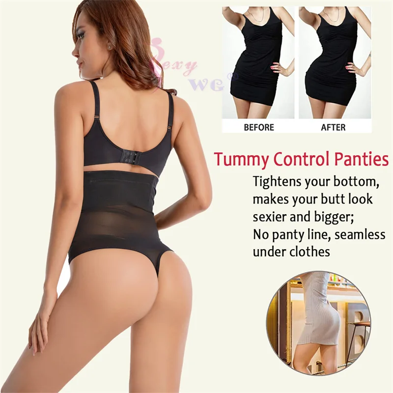 SEXYWG Thong Shaper Panties High Waist Seamless Butt Lifter Belly Shapewear Panties Body Shaper Tummy Control Underwear shapewear for tummy