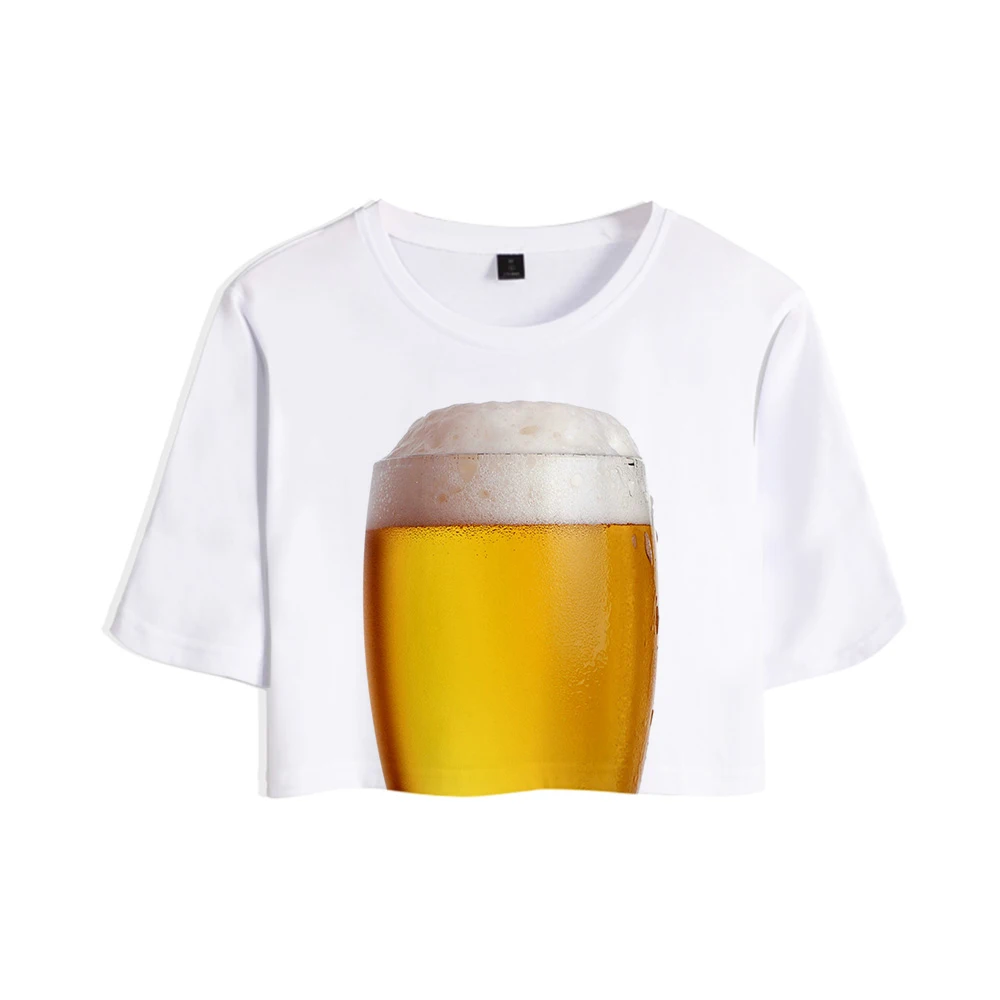 Beer day 3D новая одежда модная пикантная мягкая крутая и дышащая Футболка Kpop Топ Горячая Распродажа сексуальный пупок футболка плюс размер