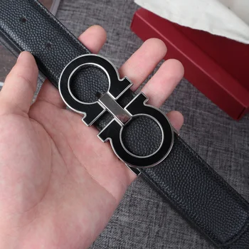 

2020 new hot sale Dipulaisi men's fashion belt luxury brand designer belt business casual double-sided available belt width 35mm