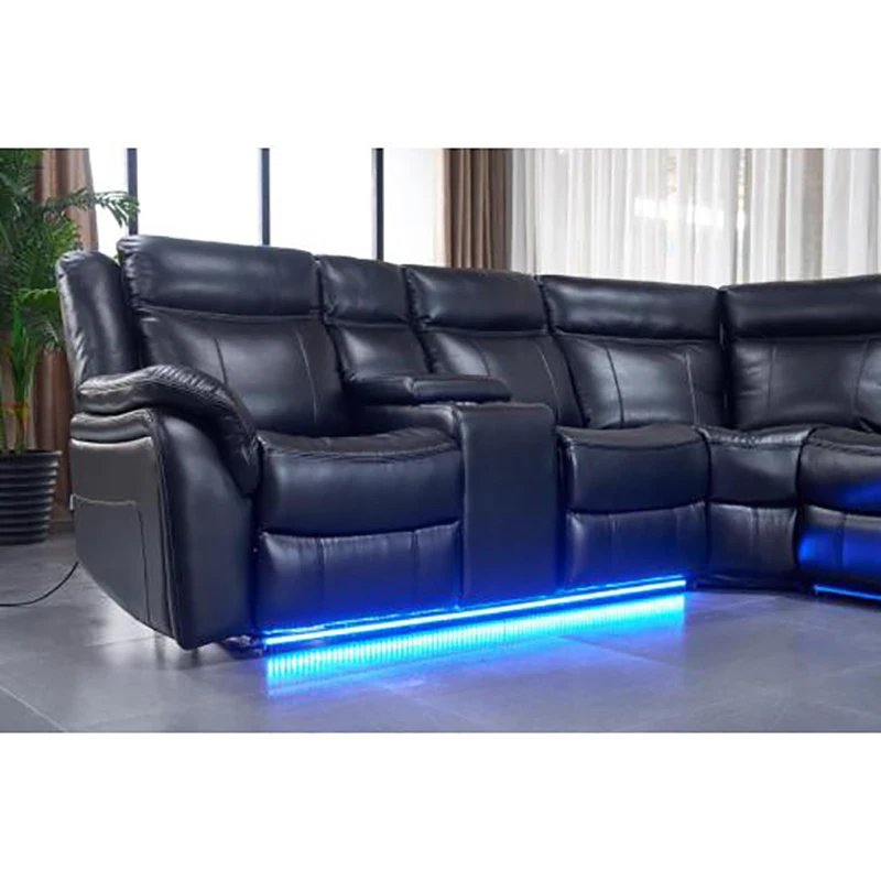Power reclining Sectional W/LED strip