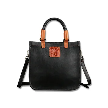 

Women Fashion Genuine Leather Large Capacity Concise Vintage Handbag Shipping Shoulder Crossbody Bag Tote Bag