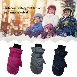 Дети зимние Утепленные лыжные перчатки, защита от ветра и Водонепроницаемый теплые перчатки для детей теплые зимние лыжные Non-Slip