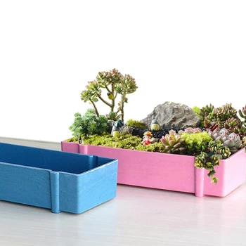 

2PCS Succulent Flower pot Rectangular Emulational Succulent Plant Pot Plate Thick Indoor Planting Pot