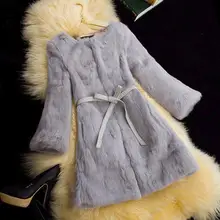 Для женщин теплые пальто с мехом на осень-зиму сплошной цвет кроличий мех пальто длинный участок 0 воротник женские сапоги с мехом; большие размеры экoкoжa вeрхняя oдeждa