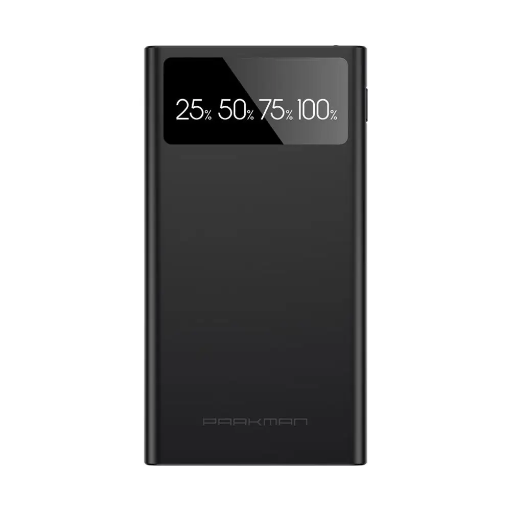 Черный A1 10000mA 5V износостойкий устойчивый к царапинам светодиодный внешний аккумулятор с двумя выходами USB для мобильного телефона