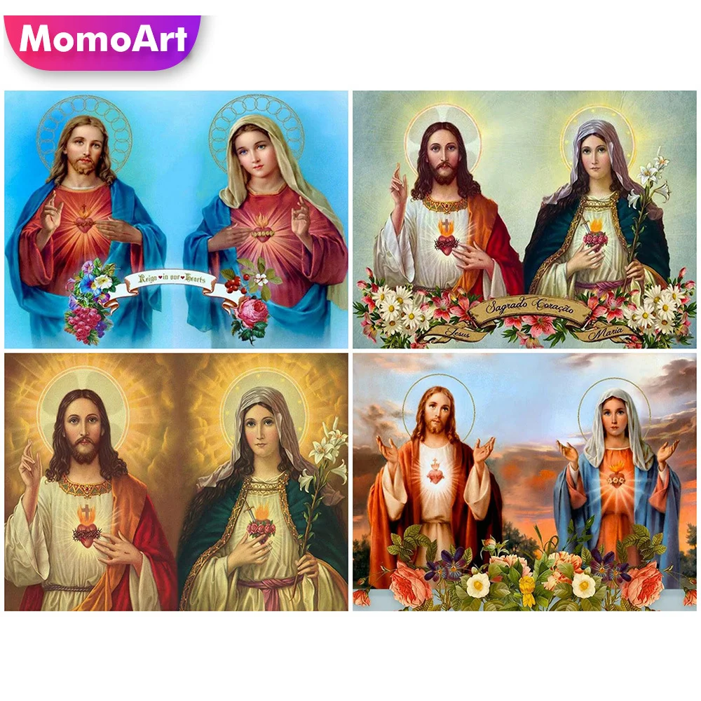 MomoArt алмазная мозаичная религиозная Full Drill Square Алмазная вышивка портрет мозаика