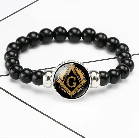48pcs/lot Handmade Freemason Beads Bracelets 10 patterns Masonic Handchain Free Mason Wholesale Mixorder