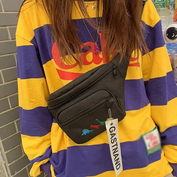 

Women waist bag Fashion Trend fanny pack for women Solid Color Cute Wild Pattern Oxford belt bags Ladies Chest Bag sac banane