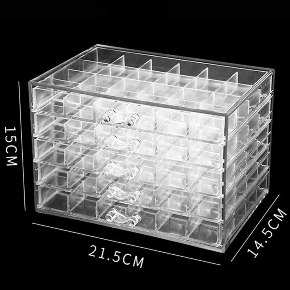 120 Grids Clear Jewelry Organizer Acrylic Jewelry Packaging & Display Organizer porta joias 5 Layer Jewellery Box Large joyeros 