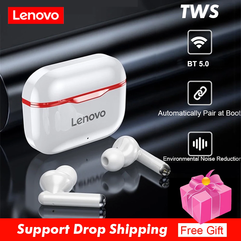 Беспроводные наушники Lenovo LP1 TWS Bluetooth 5 0 Спортивная гарнитура с сенсорным