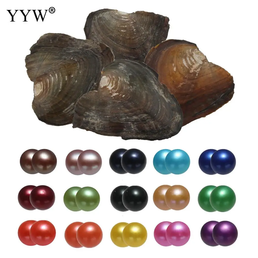 

15pcs/Bag Freshwater Cultured Love Wish Pearl Oyster Freshwater Pearl Potato Twins Wish Pearl Oyster mixed colors 7-8mm