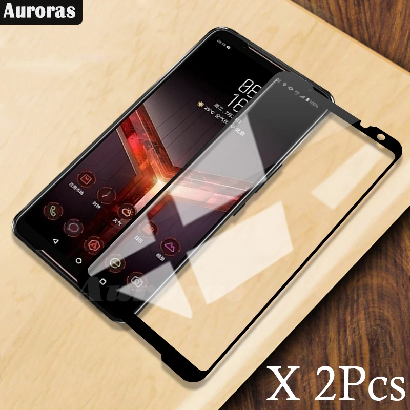 Black X2 Auroras для ASUS ROG Phone 2 Защитная пленка закаленное стекло 9D полное покрытие для Asus Rog 2 защитная пленка - Цвет: Black X2