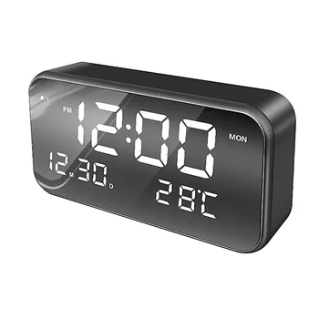 

Night Light Temperature Display Music Alarm Clock Large Screen Multi-function Perpetual Calendar Mirror LED Alarm Clock