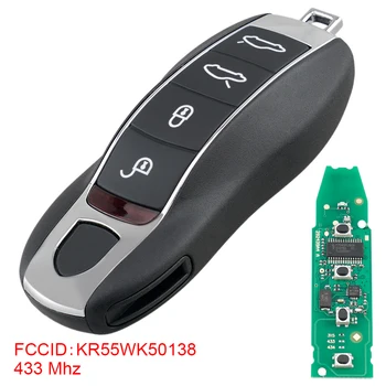 

433Mhz 4 Buttons Car Smart Remote Key Fob Replacement with ID49 Chip KR55WK50138 Fit for Porsche Boxter Cayenne Macan Panamera
