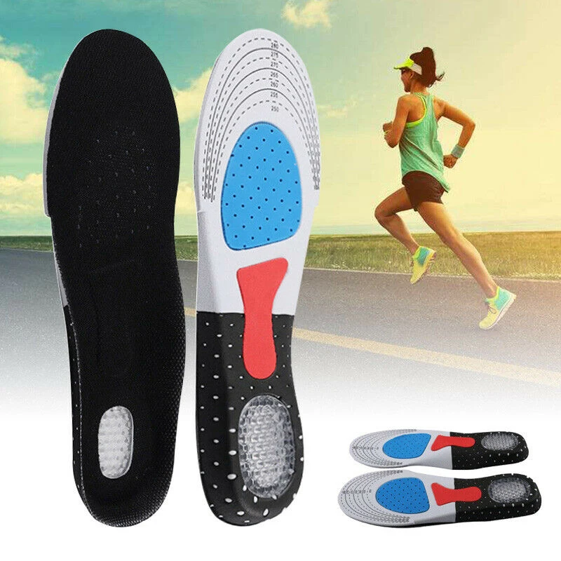 Men Gel Orthotic Sport Running Insoles Insert Shoe Pad Mat Arch Support Cushion