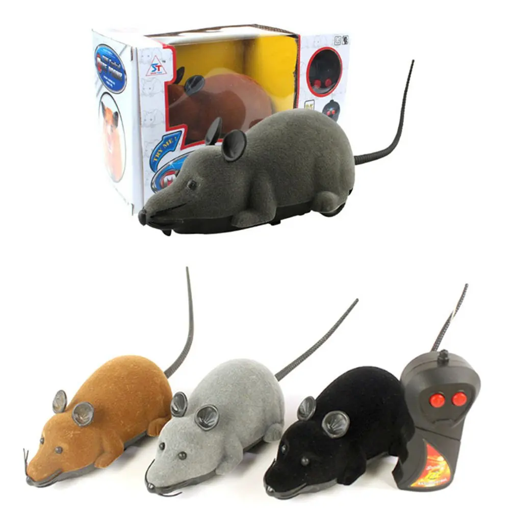 Funny Wireless Electronic Wear Resistant Remote Control Mouse Cat Toy Back Pet Simulation Turning Trick Playing
