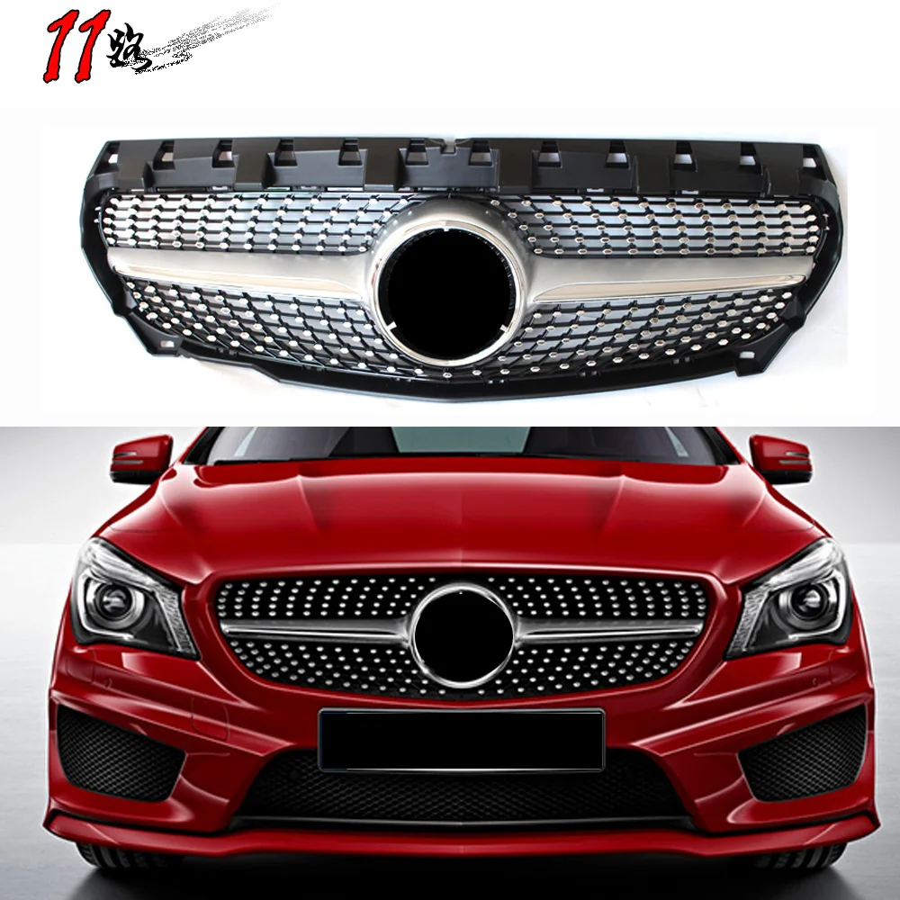 

Middle Star Front Grille for Benz CLA class W117 CLA200 CLA220 CLA260 CLA45 2014-2019 ABS Diamond Grille Without Emblem