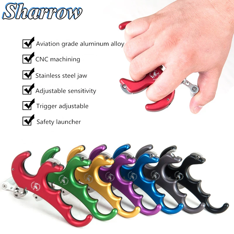 

Compound Bow Release Aids 4 Fingers Caliper Compound Bow Archery Release Aid Aids Grip Caliper For Hunting Shooting Accessories