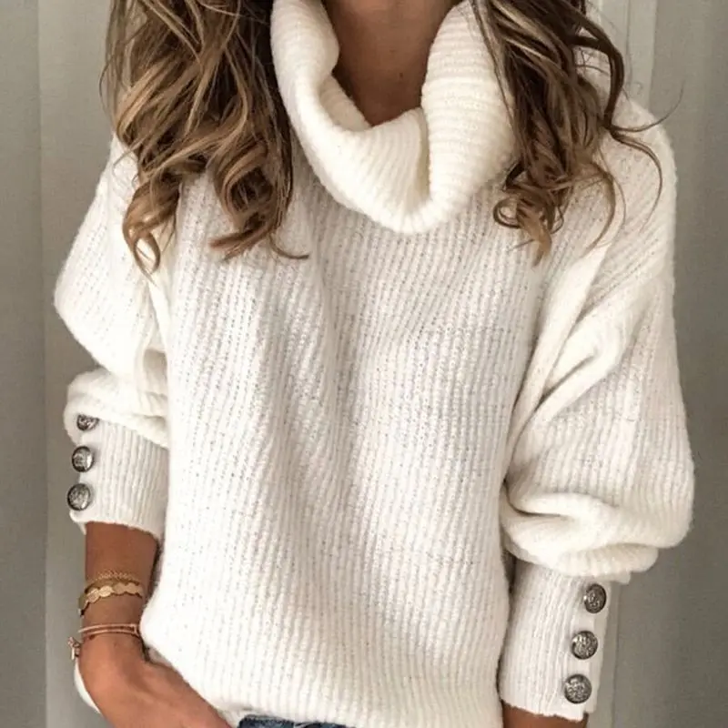 women's sweaters 2019 New Autumn Winter turtleneck Knitted Sweater Pullover Long Sleeve Jumper Loose Female jersey pull femme | Женская
