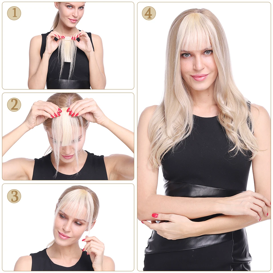 Air Bangs Wig Human Natural Black Brown Thin Invisible Fake Hairpiece Clip In Fringe Human Hair Extension for Women human hair bangs