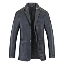 Мужская кожаная куртка, весенне-осенний мужской блейзер, приталенный деловой повседневный костюм, куртка, пальто из искусственной кожи, верхняя одежда для мужчин 6XL 7XL
