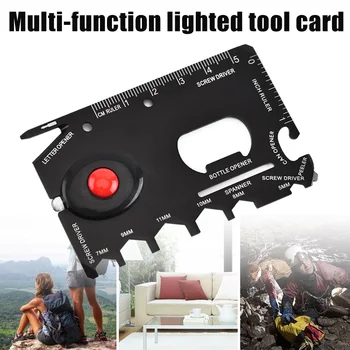 

Multifunction Outdoor Survival Tool Credit Card Sized with LED Light for Camping &T8