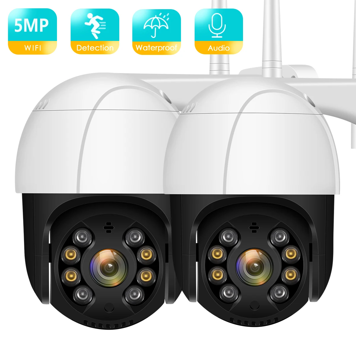 BESDER 5MP PTZ Wi-Fi Camera Artificial Intelligence Human Motion Detection Waterproof CCTV Ip 2-Way Audio IR Night Vision | Безопасность