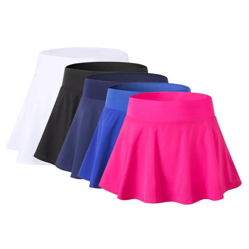 Спортивные теннисные Йога Шорты Фитнес короткая юбка бадминтон дышащие быстросохнущие женские спортивные элегантные полозоченные Броши теннисная юбка