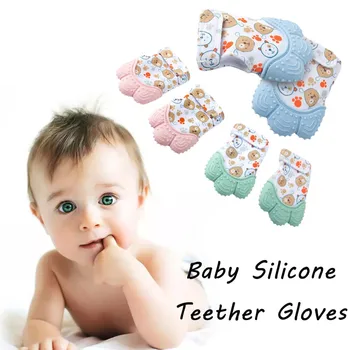 

1Pcs Baby Safe Silicone Teether Mittens Teething Mitten Gloves Newborn Chewable Nursing Gloves Teether Natural Sucking Thumb Toy
