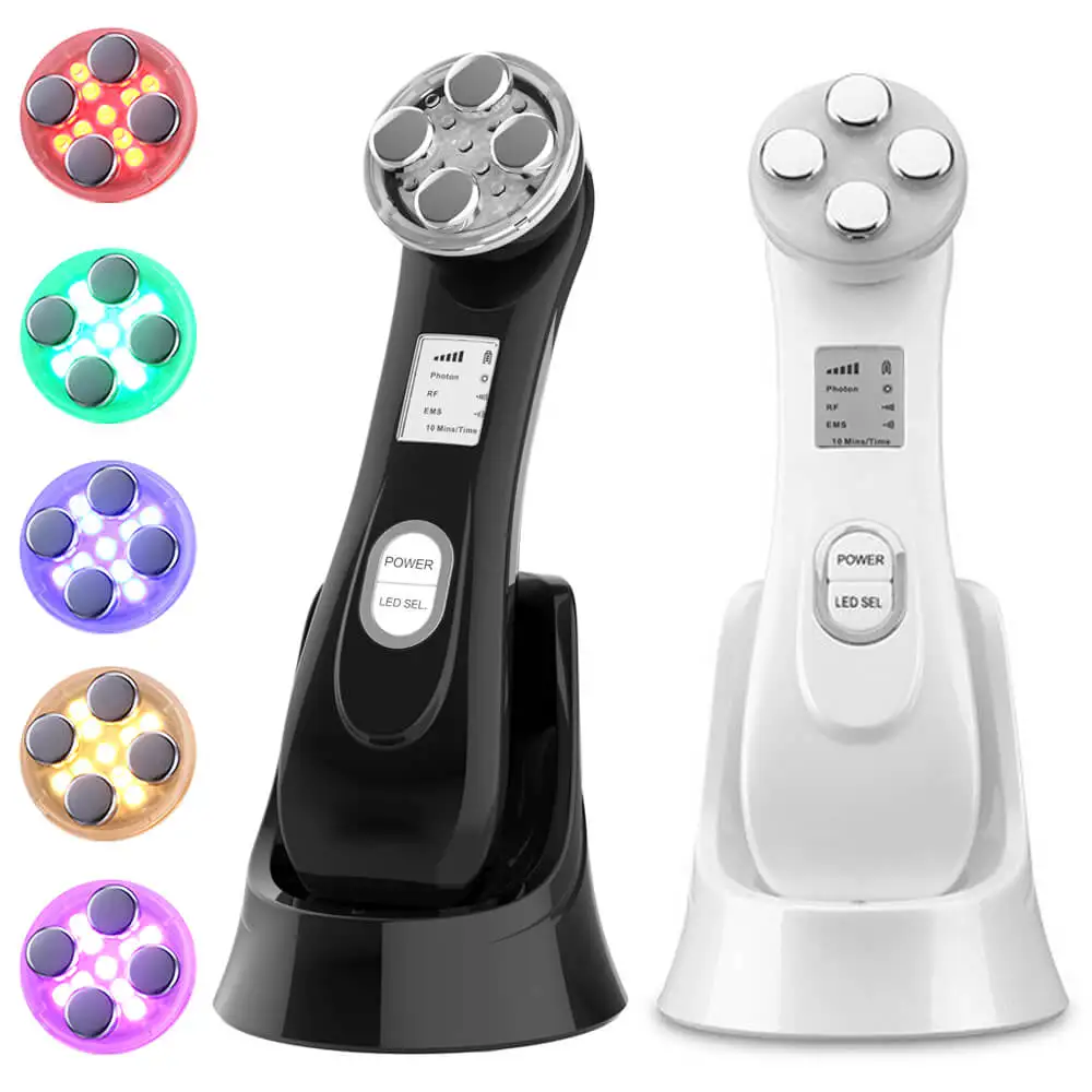 

LED Light RF EMS Therapy Face Color SPA Photon Treatment Tool Skin Lifting Tighten Anti-Aging Facial Wrinkle Microcurrent Device