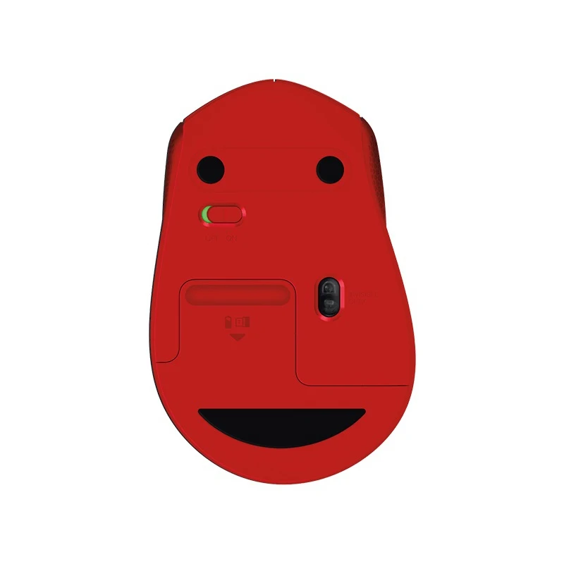 Мышь Logitech M330 красный оптическая(1000dpi) silent беспроводная USB(2but