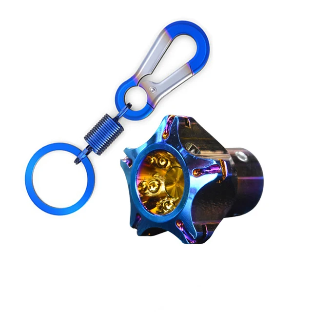 Universal Motorcycle Keychain Modified Key Cover CNC Key Bit Pentagonal Hexagon Key Head Cover Decorative Key Ring Car Accessory pentagon set 2