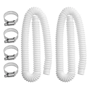 

Replacement Hose for Above Ground Pools 1.25" Diameter Accessory Pool Pump Replacement Hose Filter Pump Hose with 4 Metal Clamps