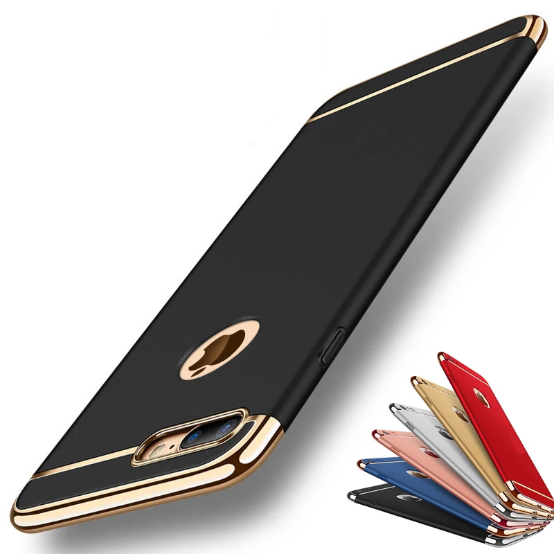 

Luxury 3 In 1 Case for iPhone XS Max XR X Casing Hard PC Protective Back Cover For iPhone 8 7 6 6S Plus 5 5S SE XR Phone Shell