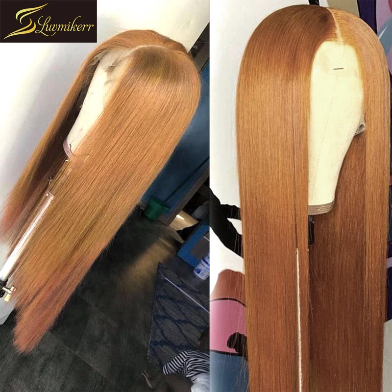 Honey Blonde Lace Front Wigs Ginger Wig Virgin Straight Orange