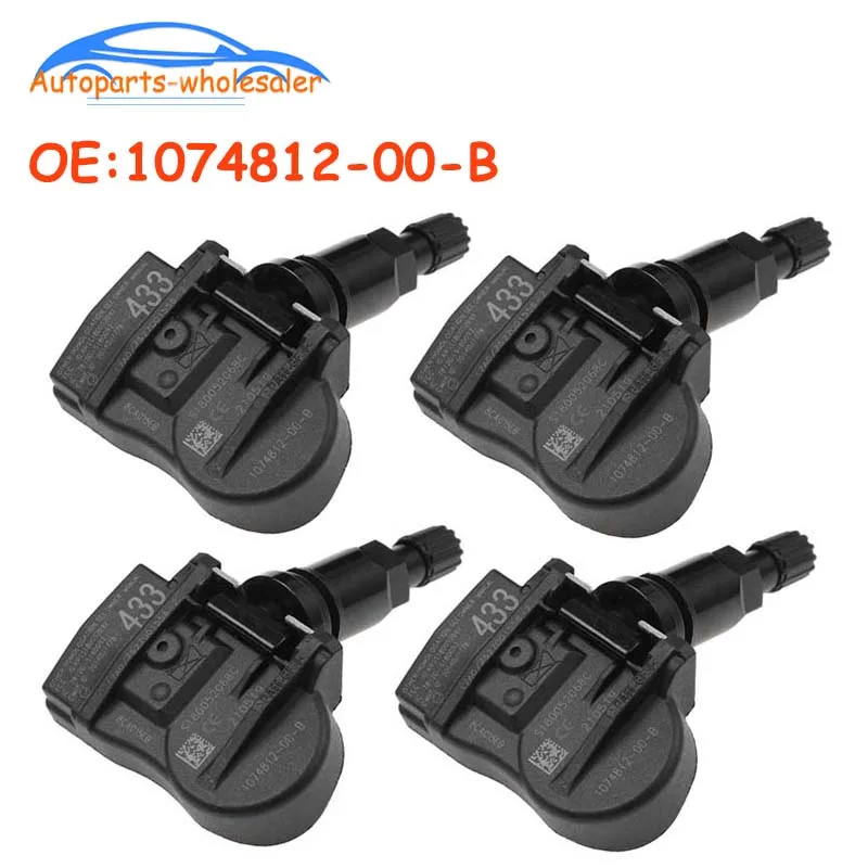 Автомобильная система контроля давления в шинах Tesla Model 3, модель S, модель X, TPMS датчик, 4 шт./лот, 1074812-00-B, 107481200B, 433 МГц