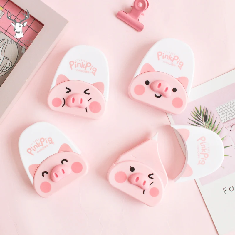 Мини Милая Розовая коррекция поросенка Корректирующая лента Kawaii канцелярский
