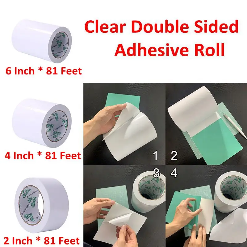 

6/4/2 Inch * 81 Feet Clear Double Sided Adhesive Roll for DIY Scrapbooking Card Album Photo Embellishments Making Sticky Tape