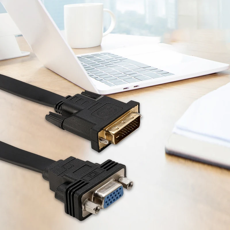 DVI-D 24+1 Male to VGA 15Pin HDTV Female Monitor Adapter Connector Flat Cable VH99 | Электроника